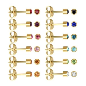12 Pairs Ear Piercing Stud Earrings for Ear Piercing Guns, Surgical Stainless... - Picture 1 of 6