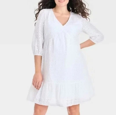 NWT Isabel White Eyelet Dress Size Large - Image 1 of 4