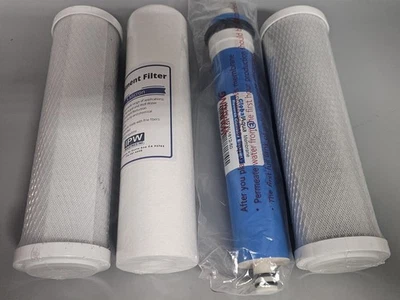 4 Pack - 2 Carbon Block & Sediment &  Global Aqua Reverse Osmosis  MTW-1812-50  - Image 1 of 3
