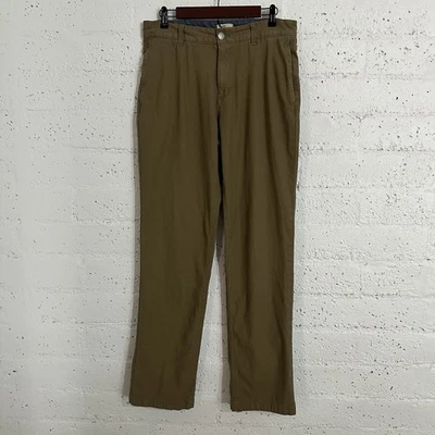 Pantalones chinos Bob Timberlake para hombre 32x34 marrón algodón elástico AT14 Foto 1 de 4