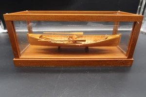 George Outcalt Wood Model Adirondack Guideboat Encased Glass Shadow Display Box - Picture 1 of 18