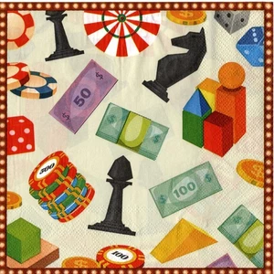 Serviettes en papier jeux et casino. Paper napkins gaming and casino - Picture 1 of 1