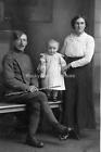 op-49 Member of Royal Flying Corps with Wife & Baby with Toy Dog. Photo