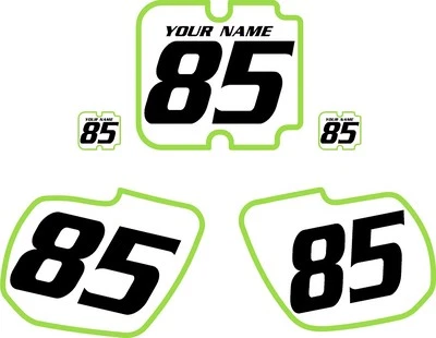 1985-1986 Kawasaki KX500 Pre-Printed White Backgrounds with Green Bold Pinstripe - Imagem 1 de 3