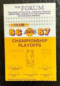1986-1987 NBA PLAYOFFS LAKERS vs Denver Nuggets JABBAR 26 points - Ticket Stub - Picture 1 of 2