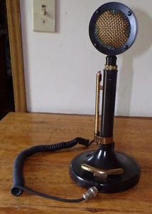 Lollipop Microphone Desktop ASTASTIC Black with Gold accents Eagle back plate - Zdjęcie 1 z 5