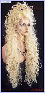 30" X-LONG LACE FRONT DEEP C-PART HIGH HEAT SAFE WIG COLOR 613  SEXY 1120 NEW 