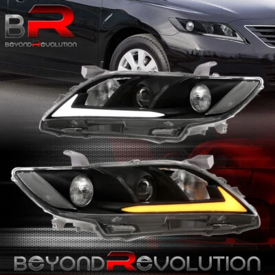 For 2007-2009 Camry XV40 LED DRL Sequential Turn Signal Headlight Assembly Black Foto 1 de 4