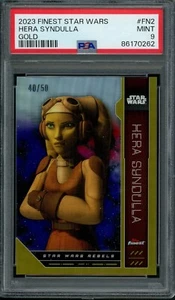 2023 Topps Star Wars Finest FN2 Hera Syndulla Gold Refractor 40 /50 PSA 9 - Picture 1 of 2