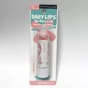 Maybelline New York Baby Lips Dr Rescue Medicated Balm w/Menthol Coral Crave #55 - Picture 1 of 2
