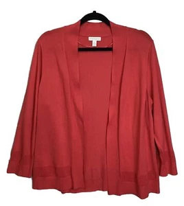 Charter Club Open Front Cardigan Sweater Size XL Pink Rose Spring Knit Topper - Picture 1 of 9