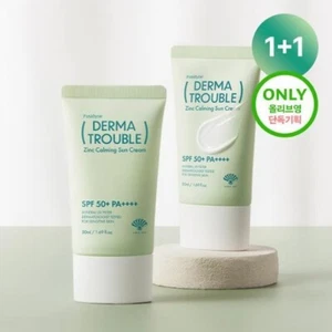 FUSIDYNE Derma Trouble Zinc Calming Sun Cream 50ml + 50ml SPF 50+PA++++ K-Beauty - Picture 1 of 6
