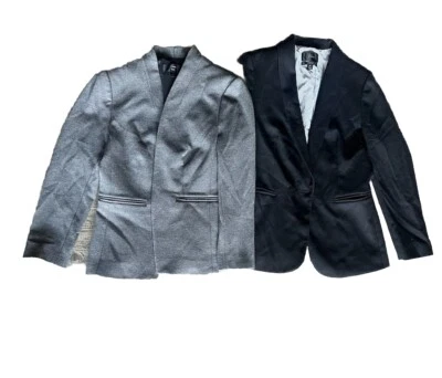 J. Crew Women’s Blk Wool Blazers 2-Piece Set Gray Viscose Nylon Coat  Style Y2k - Image 1 of 4