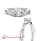 .70 Carat Princess Cut Lab Created Diamond Floral Engagement Ring In White Gold