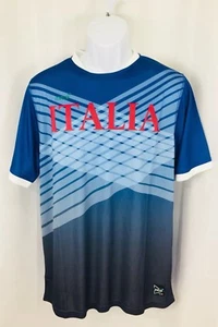 Mitre Italia Italy Soccer Shirt Men's Medium Football T-Shirt Blue - Picture 1 of 9