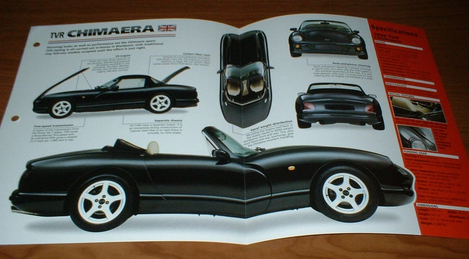 1998 TVR CHIMAERA ORIGINAL IMP BROCHURE SPECS INFO 98 93-99 97 96 95 94★★ - Image 1 of 1