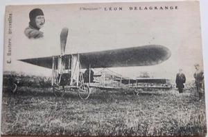 Postal vintage de avión de Leon Delagrange - Imagen 1 de 2