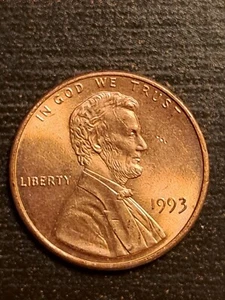 1993-P Red Lincoln Cent - GEM BU! - Picture 1 of 2