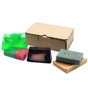 Lovely Citrus Soap Gift Set With Wooden Soap Dish, Sample different soaps. - Picture 1 of 2