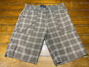 Men's Size 36 Nautica Jeans Co. Plaid Brown Khaki Casual Shorts - Picture 1 of 11