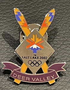 2002 Salt Lake City Utah Olympics Pin Deer Valley Site Skis Skiing - Picture 1 of 2