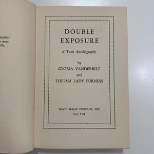 Double Exposure A Twin Autobiography Gloria Vanderbilt Thelma Lady Furness Book - Picture 1 of 9