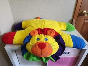 Best Rank Toy Factory Lion Pillow Plush Primary Colors Vintage Rattle Rainbow 30 - Picture 1 of 9