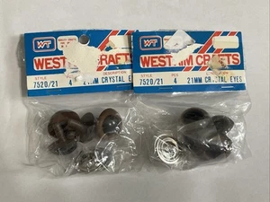 Westrim Craft Crystal Plastic Eyes #7520 21MM Brown Set of 8 Eyes Vintage NOS - Picture 1 of 5