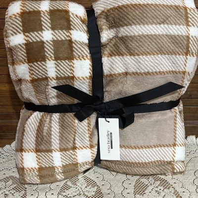 Vera Bradley Manta Navidad Invierno Cuadros Bronceado 80 X 50 NUEVO Sellado Foto 1 de 4