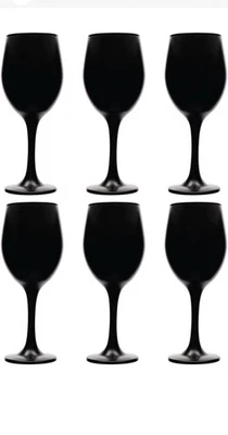 Vikko Black Stemmed Wine Glasses - Set of 6, 14 Oz Matte Black Thick & Durable G - Изображение 1 из 4
