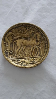 cendrier ou coupelle vintage en bronze signé M.LE.VERRIER - Photo 1/2