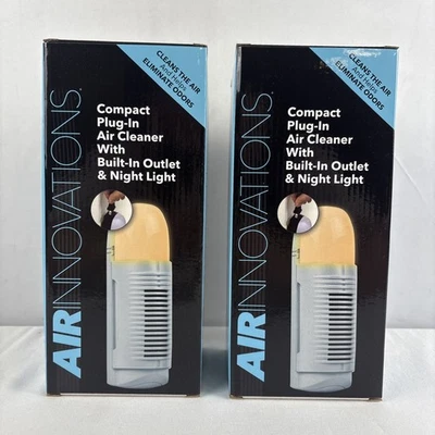2 Air Innovations Compacto Enchufable Purificador de Aire Salida Luz Nocturna Eliminador de Olores Foto 1 de 4