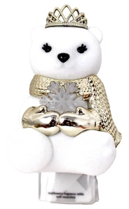 Bath & Body Works weiße Eisbär Krone Gold Schal Schneeflocke Wandblume Plug In - Bild 1 von 1