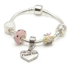 Liberty Charms Children's Flower Girl 'Little Princess' Charm Bead Bracelet - Picture 1 of 2
