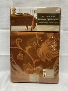 Tablecloth Oblong 60 x 120 Autumn Berries Bronze Damask New in Package - Picture 1 of 2