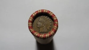 SEALED WHEAT INDIAN HEAD PENNY MIXED ROLL WITH VINTAGE INDIAN CENT END COIN BKB - Picture 1 of 5