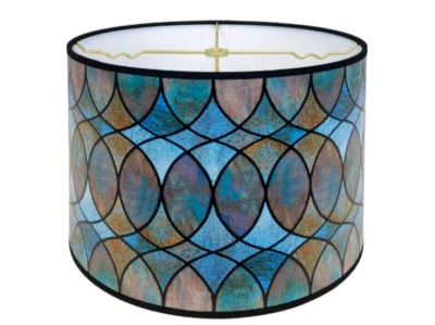 Abajur decorativo feito à mão 12" x 12" tons legais design aquarela - Imagem 1 de 4