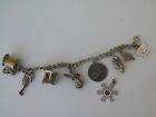 7'' Sterling Silver Bracelet 8 Attached & 1 Loose Charms