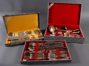 2 Besteckkästen mit versilbertem Besteck überwiegend WMF - Bild 1 von 5