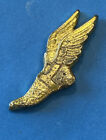 Vintage Goodyear Winged Foot Mercury Logo Gold Toned Lapel / Hat Pin - 1.5 in