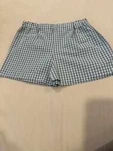 Shorts, Boy or Girl Size 4T, New, Handmade, Cotton, Green, White Small Check. - Picture 1 of 3