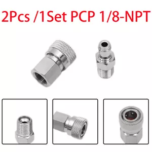 2pcs PCP 8mm Quick-Release Disconnect Coupler 1/8-NPT Fitting Male&Female NEW - Picture 1 of 12