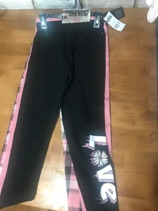 Star Ride Girls' 3-Pack Leggings Pink, Black, Plaid Size 7/8 - Picture 1 of 3