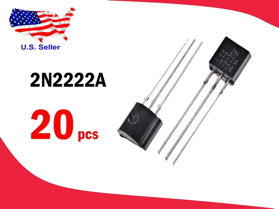 2N2222A (20 pcs) 2N2222 TO-92 NPN Transistor - Free shipping - Image 1 of 1