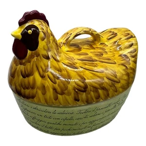 Cazuela tostadora ovalada Temptations Old World Toscana Gold Hen Chicken 2 cuartos DECORACIÓN - Imagen 1 de 14