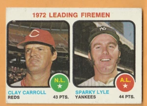 Sparky Lyle Clay Carroll New York Yankees 1973 Topps League Leaders #68 - Picture 1 of 2