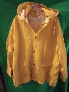 Boss High Visibility Rain Jacket With Detachable Snap On Hood Yellow 2XL  #15671