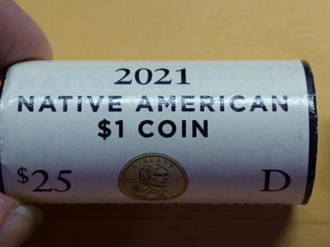 US Mint Dollar Coin rolls Native American 2021-D Military Serviceunopened 230508 Cover