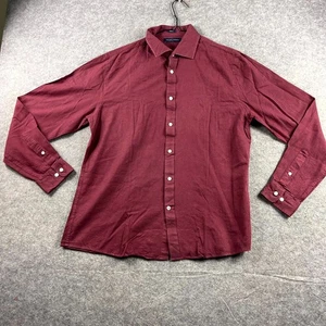 Camisa Tommy Hilfiger Para Hombres Abotonada Manga Larga XL Roja Sarga Calce Ajustado Formal - Imagen 1 de 9
