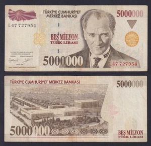 Billete Turquía 5000000 Lira L.1970 (1997) P.-210b BB/VF - Imagen 1 de 1